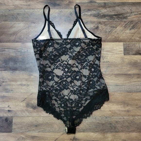 Popilush Black Lace V Neck Shapewear Tummy Control Bodysuit Size XL - Picture 12 of 12